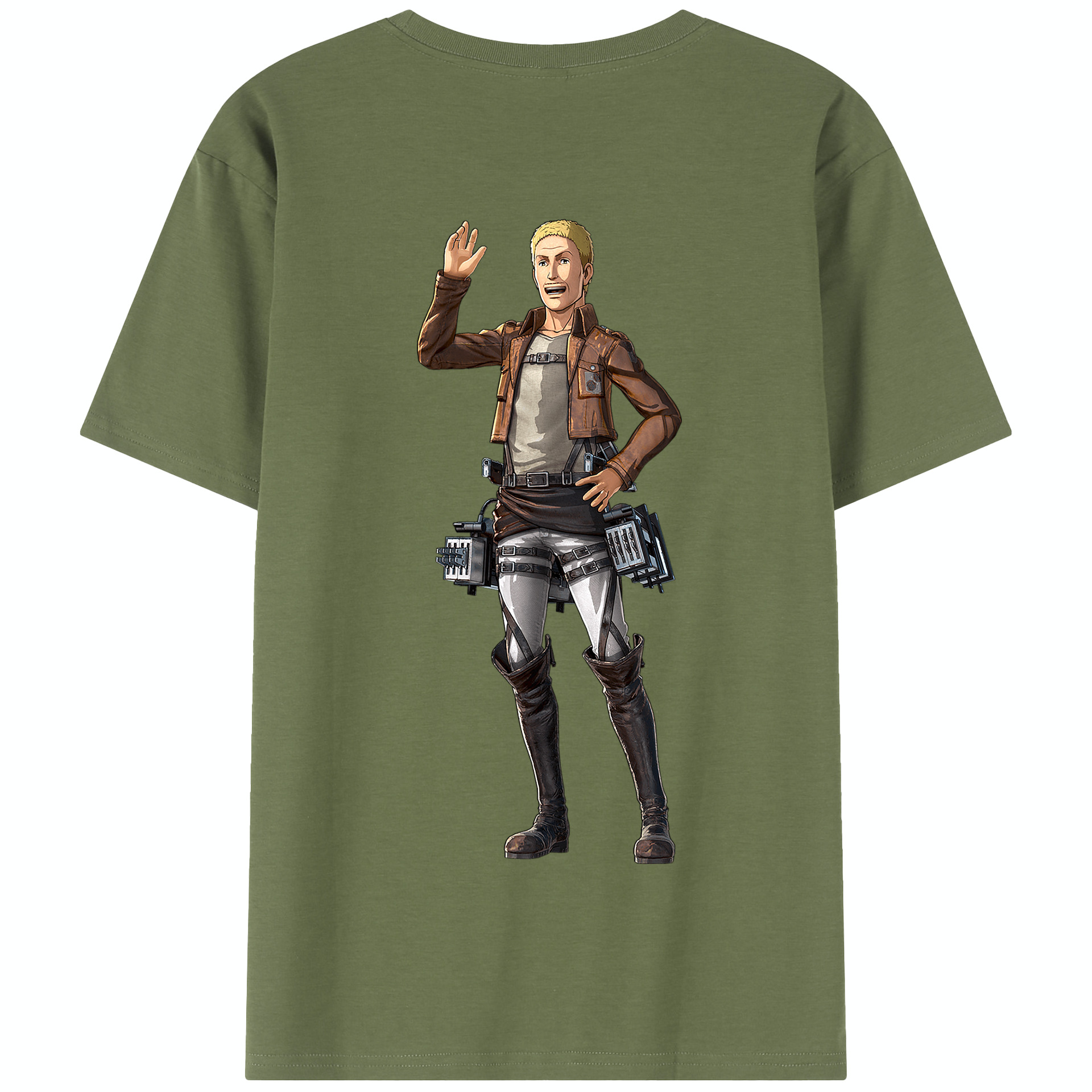 （画像用） 進撃の巨人 ハンネス Attack on Titan Hannes 綿100％半袖Tシャツ（背面プリント）
